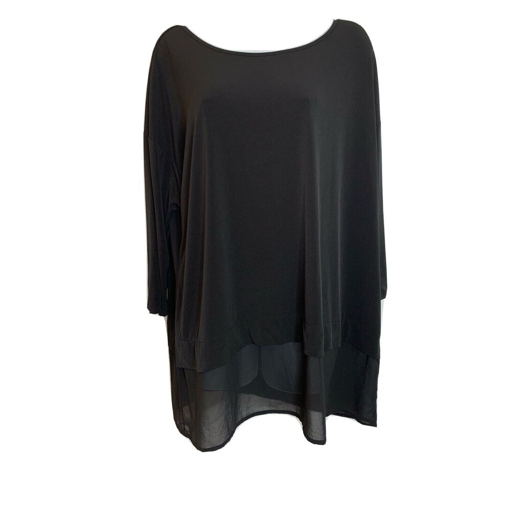 Chicos Luxe Layers 3/4 Sleeve Blouse Shirt Womens 2 US L (10)